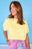 SSYS Crew Neck Short Sleeve Scuba Top In Butter Yellow
