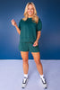 SSYS Crew Neck Short Sleeve Scuba Top In Teal