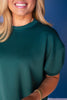 SSYS Crew Neck Short Sleeve Scuba Top In Teal