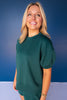 SSYS Crew Neck Short Sleeve Scuba Top In Teal