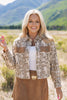SSYS Signature Scale Animal Print Denim and Suede Cropped Shacket