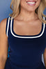 SSYS Hollis U Neck Sweater Tank In Navy