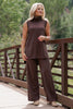 *PRE-AUTH ETA SEPT* SSYS Lynn Sleeveless Mock Neck Sweater In Chocolate
