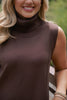 *PRE-AUTH ETA SEPT* SSYS Lynn Sleeveless Mock Neck Sweater In Chocolate