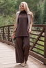 *PRE-AUTH ETA SEPT* SSYS Lynn Sleeveless Mock Neck Sweater In Chocolate