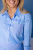 SSYS Collette Poplin Stripe Top in Electric Cornflower