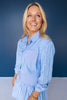 SSYS Collette Poplin Stripe Top in Electric Cornflower
