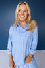 SSYS Collette Poplin Stripe Top in Electric Cornflower
