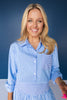 SSYS Collette Poplin Stripe Top in Electric Cornflower