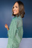 *ETA OCT* SSYS Collette Poplin Stripe Top in Hunter Green *FINAL SALE*