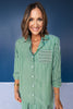 *ETA OCT* SSYS Collette Poplin Stripe Top in Hunter Green *FINAL SALE*