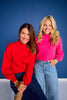 SSYS Merritt Mock Neck Sweater In Bright Pink
