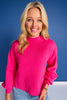 SSYS Merritt Mock Neck Sweater In Bright Pink