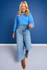 SSYS Merritt Mock Neck Sweater In Cornflower