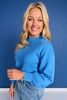 SSYS Merritt Mock Neck Sweater In Cornflower