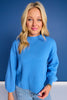 SSYS Merritt Mock Neck Sweater In Cornflower