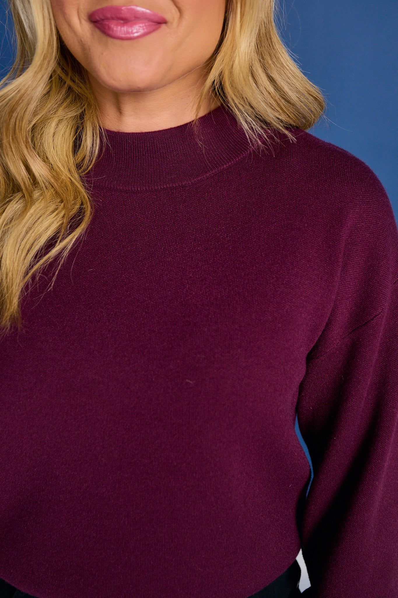 SSYS Merritt Mock Neck Sweater In Rich Purple