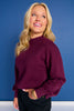 SSYS Merritt Mock Neck Sweater In Rich Purple
