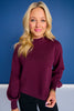 SSYS Merritt Mock Neck Sweater In Rich Purple