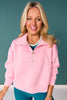 SSYS Ainsley Cropped Air Pullover In Baby Pink