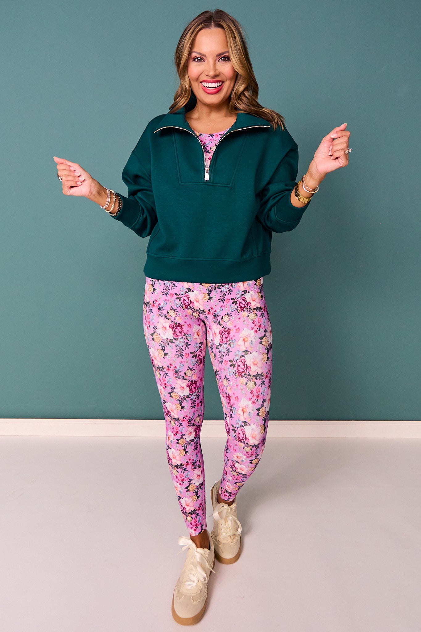 SSYS Ainsley Cropped Air Pullover In Deep Emerald