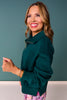 SSYS Ainsley Cropped Air Pullover In Deep Emerald