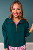 SSYS Ainsley Cropped Air Pullover In Deep Emerald