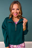 SSYS Ainsley Cropped Air Pullover In Deep Emerald