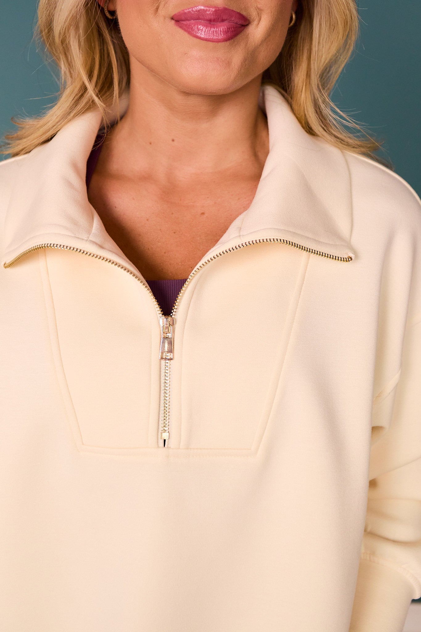 SSYS Ainsley Cropped Air Pullover In Ivory