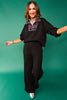 SSYS Ainsley Cropped Tartan Inset Air Pullover In Black