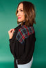 SSYS Ainsley Cropped Tartan Inset Air Pullover In Black