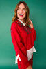 SSYS Ainsley Cropped Tartan Inset Air Pullover In Red