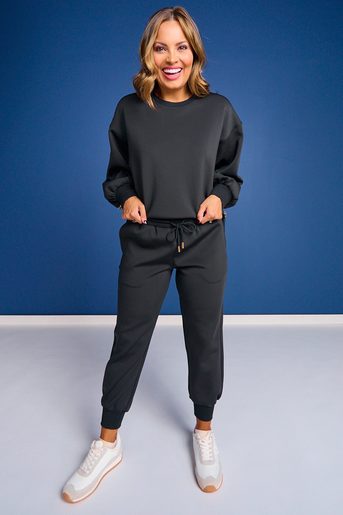 SSYS Crew Neck Printed Panel Scuba Sweatshirt In Black Animal