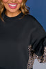 SSYS Crew Neck Printed Panel Scuba Sweatshirt In Black Animal