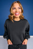 SSYS Crew Neck Printed Panel Scuba Sweatshirt In Black Animal