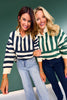 SSYS Landon Color Block Stripe Rugby Top In Black and Taupe