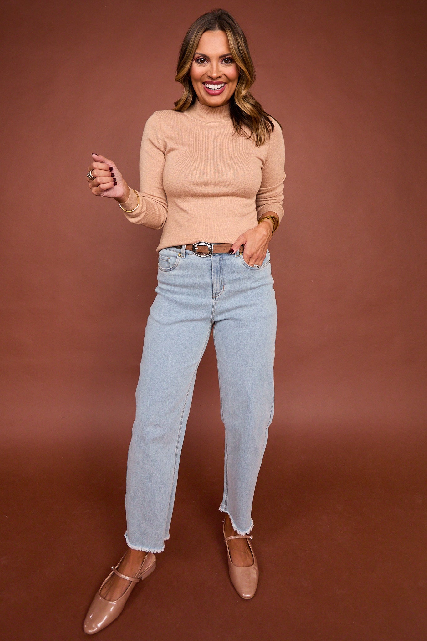 SSYS Mila Knit Turtleneck In Taupe