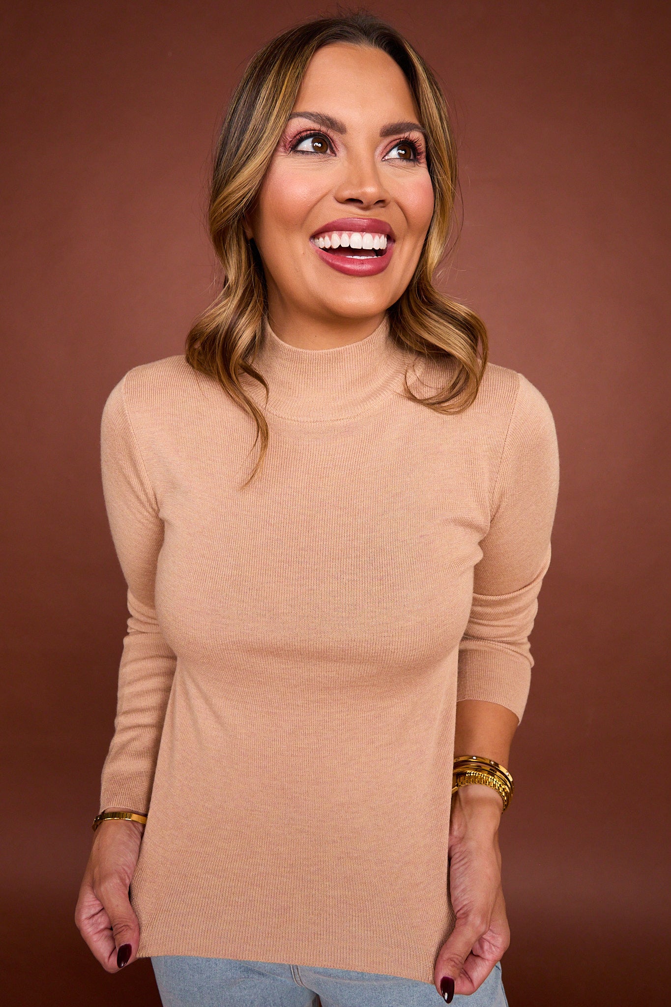 SSYS Mila Knit Turtleneck In Taupe