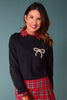 SSYS Pearl Bow Sweater In Black