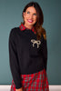 SSYS Pearl Bow Sweater In Black