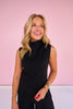 *ETA SEPT* SSYS Georgia Ponte Knit Sleeveless Mock Neck Top In Black *FINAL SALE*