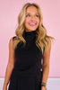 *ETA SEPT* SSYS Georgia Ponte Knit Sleeveless Mock Neck Top In Black *FINAL SALE*