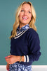 SSYS Rivvy Varsity Sweater Top In Navy