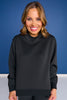 SSYS Scuba Cowl Neck Sweatshirt In Black
