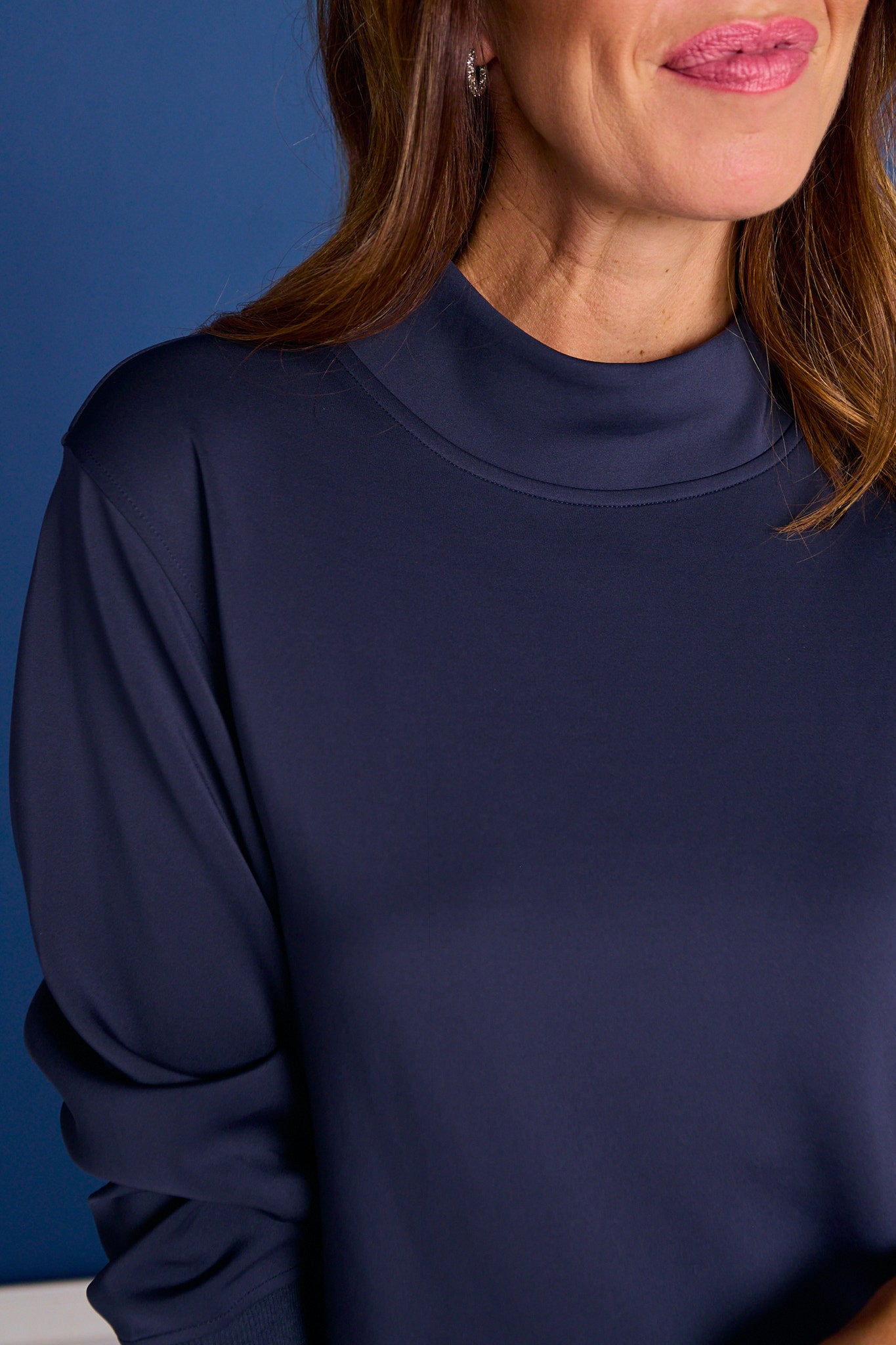 SSYS Scuba Cowl Neck Sweatshirt In Navy