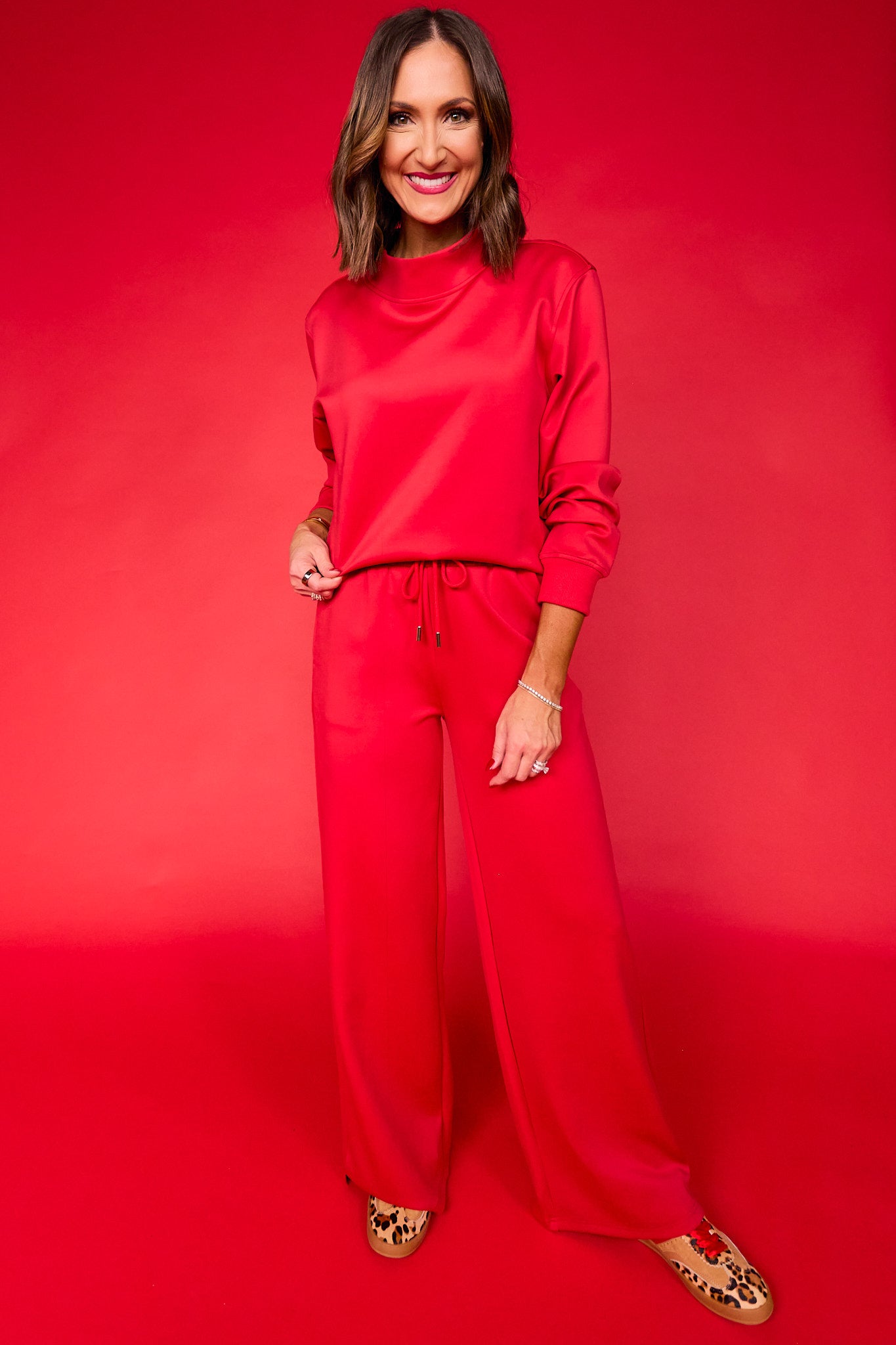 SSYS Scuba Cowl Neck Sweatshirt In Red
