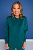 SSYS Scuba Cowl Neck Sweatshirt In Teal