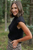 *PRE-AUTH ETA SEPT* SSYS Giselle Cap Sleeve Cable Knit Mock Neck Sweater In Black