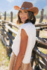 SSYS Giselle Cap Sleeve Cable Knit Mock Neck Sweater In Ivory
