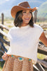 SSYS Giselle Cap Sleeve Cable Knit Mock Neck Sweater In Ivory